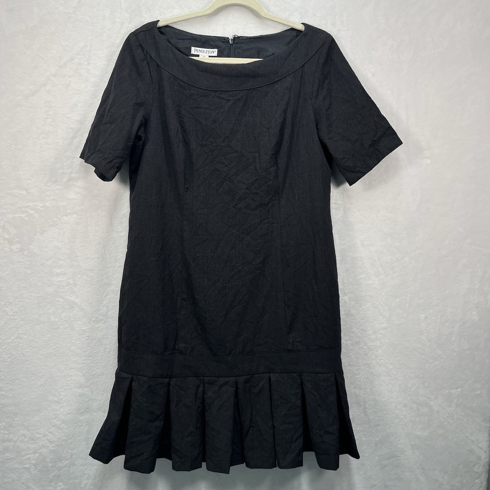 Pendleton Wool Silk Ruffle Dress Womens 12 Professional Career Work Sophisticate